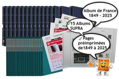 15 Reliures avec étui Supra et feuilles France 1849 à 2025 Yvert & Tellier 91296