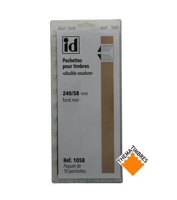 10 bandes ID double soudure fond noir 240 x 58 mm ID1058