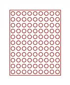 Box rouge pour 99 pieces de 10 cent euro avec alvéoles ronds 20mm LINDNER 2550