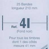 25 bandes ID double soudure fond noir 210 x 41 mm ID1041