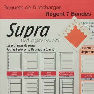 5 feuilles neutres Regent Supra 7 bandes Yvert et Tellier 12927