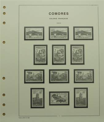 COMORES 1950 à 1975 avec pochettes MOC 341240