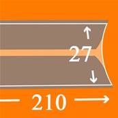 25 bandes Hawid double soudure fond noir 210 x 27 mm ID1027