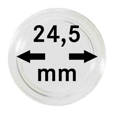 10 Capsules 24.5 mm pour pieces 50 cent euro LINDNER 2250245P