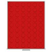 Box rouge pour 54 pieces de 2 euros avec alvéoles ronds 25.75mm LINDNER 2154