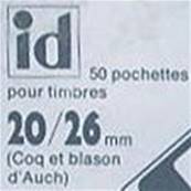 50 pochettes Hawid double soudure fond noir 20 x 26 mm ID1012