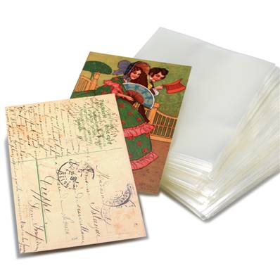 100 etuis souples neutres pour CPA Cartes postales anciennes ID 1740 9248