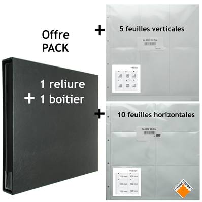 album noir et boitier pour 180 CPA avec 15 feuilles à fond blanc SAFE 6103B