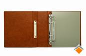 reliure et boitier compact luxe brun clair aspect cuir SAFE 7897