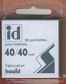 50 pochettes ID double soudure fond noir 40 x 40 mm ID1017