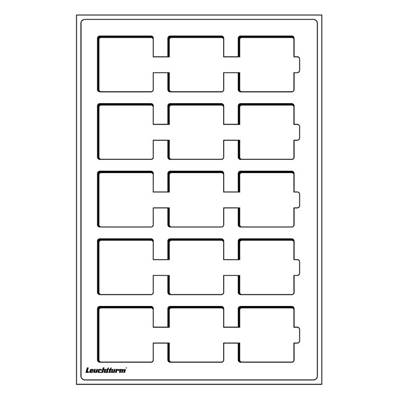 2 plateaux 15 cases 50 x 50 mm TAB bleu Leuchtturm 320714