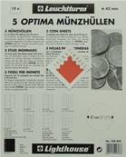 5 Feuilles monnaies Optima 42 à 15 cases de 42mm M15 Leuchtturm 338032