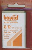 50 pochettes Hawid 7104 simple soudure fond transparent 53 x 32 mm 366356