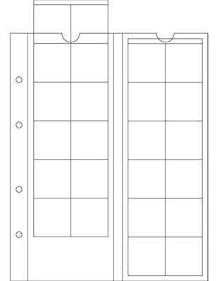 5 Feuilles monnaies Optima 34 à 24 cases de 34mm M24 Leuchtturm 319236