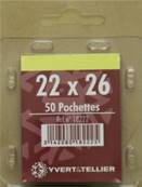 50 pochettes 22 mm x 26 mm simple soudure fond noir Yvert 18222