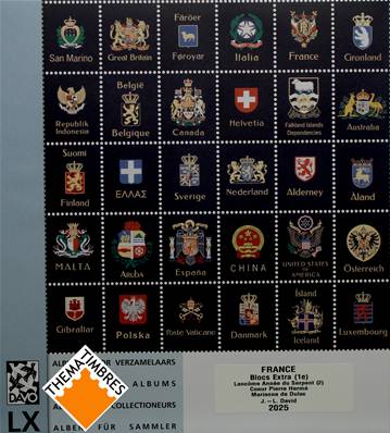 Feuilles Blocs Extras 1e Luxe France 2025 DAVO 23755