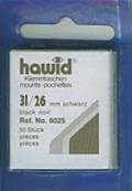 50 pochettes Hawid 6025 simple soudure fond noir 31 x 26 mm 319636