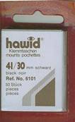 50 pochettes Hawid 6101 simple soudure fond noir 41 x 30 mm 320744