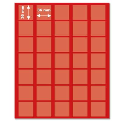 medaillier 35 cases carrés 36 mm rouge Yvert et Tellier 20246