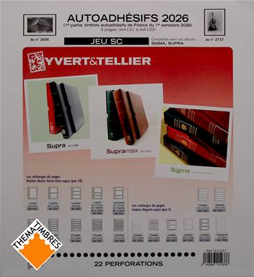 Jeu France SC 2026 1er semestre Autoadhésifs Yvert et Tellier 301237